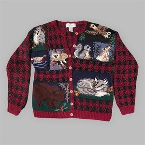 Animal knit cardigan